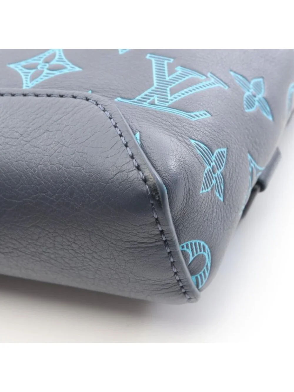 Louis Vuitton Waist Bag Body Duo Sling Blue Leather - Picture 6 of 10